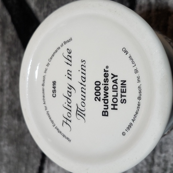 BUDWEISER 2000 HOILDAY CLYDESDALES HORSES MOUNTAIN BEER STEIN MUG CUP - Picture 9 of 11